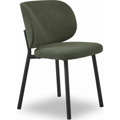 Afbeelding van Hygge Interiors Swan Bouclé Eetkamerstoel Bos Groen