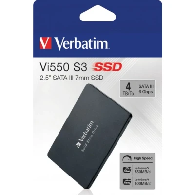 Afbeelding van Verbatim Vi550 S3 4 TB SSD harde schijf (2.5 inch) SATA 6 Gb/s, III Retail 49355
