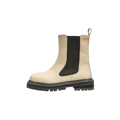 Afbeelding van Les Tropeziennes par M Belarbi Remini Enkellaarsjes met plateauzool, Dames, Maat: 38, Beige Leer