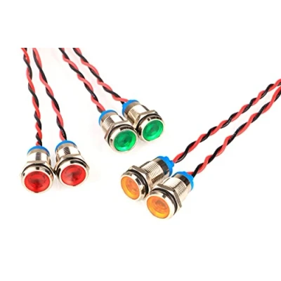 Afbeelding van GUUZI 6 stuks 220 V 230 10 mm LED paneel driver dash waarschuwingslichten lamp richtingslichten (rood/geel/groen)