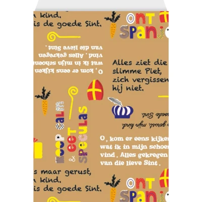 Afbeelding van Verpakkingszakjes Haza Sinterklaas 21x30cm doos à 200 stuks assorti
