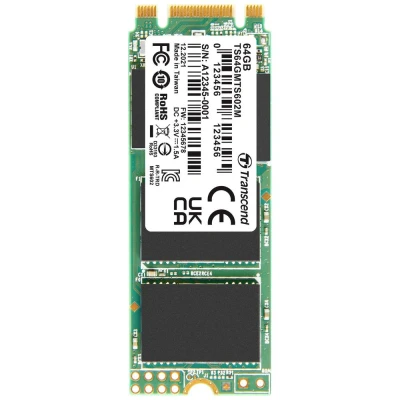 Afbeelding van Transcend MTS602M 64 GB SATA M.2 SSD 2260 harde schijf III Industrial TS64GMTS602M