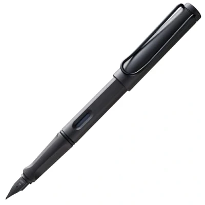 Image de LAMY safari umbra Stylo plume avec grip ergonomique et acier blacke en taille M matière plastique robuste ASA cartouche bleue T 10 Droitier