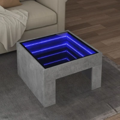 Afbeelding van Salontafel met Infinity LED 50x50x30 cm betongrijs