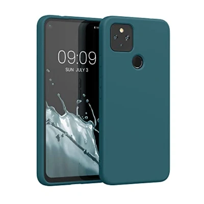 Afbeelding van kwmobile telefoonhoesje geschikt voor Google Pixel 4a 5G Hoesje smartphone Back cover in mat petrol