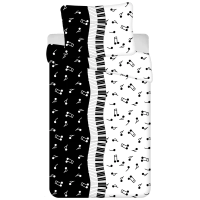 Afbeelding van Dekbedovertrek Muziek Eenpersoons 140 x 200 cm Teddy Fleece