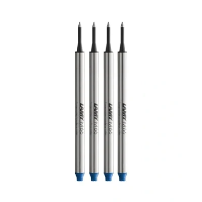 Afbeelding van Lamy 4 stuks M66 821 rollerbalpenvullingen zonder dop van metaal in de kleur blauw voor rollerball pen lijnbreedte breed
