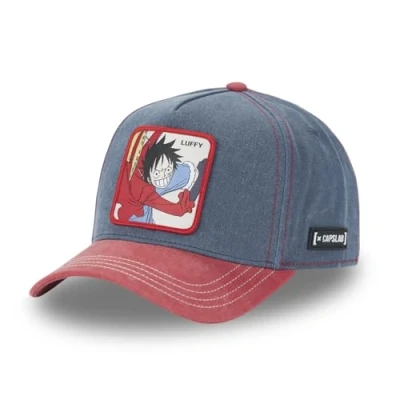 Afbeelding van Heren One Piece Cap, Luffy Baseball Originele Manga Anime, Blauw/Rood