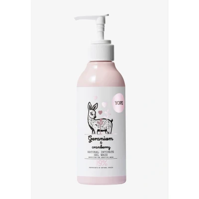 Afbeelding van Yope Natural Intimate WASH Douchegel, Maat: 300 ml, Geranium &amp; cranberry