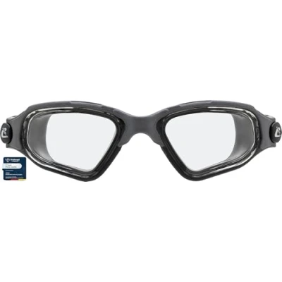 Afbeelding van CRESSI Clear Eyes Goggles zwart/grijs, uniseks zwembril van pure siliconen met moleculaire behandeling, anti condens, heldere glazen, één maat