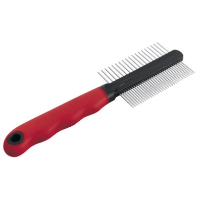 Afbeelding van Ferplast Vachtkam Dubbel Hondenvachtkam 20.3x1.6x6.4 cm Rood Zwart