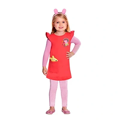 Afbeelding van Amscan Kostuum Peppa Meisjes Rood/roze 2 3 Jaar delig
