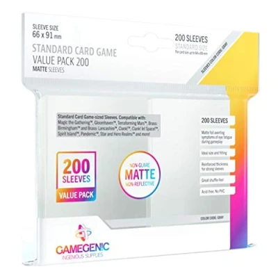Image de ASMODEE GM 200 Matte Double Sleeving Pack Transparent GAMEGENIC FR/NL/EN/DE