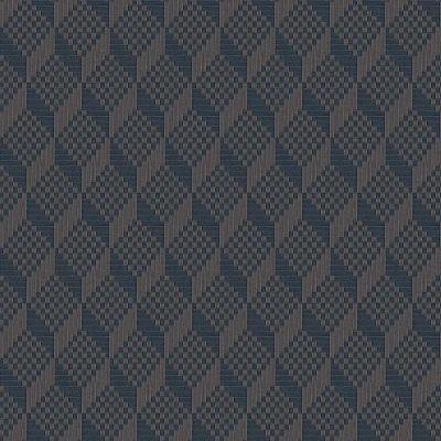 Afbeelding van Dutch Wallcoverings Grace 3D stitched cube charcoal vliesbehang 10m x 53cm GR322307