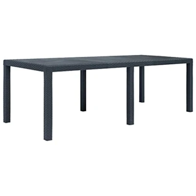 Afbeelding van Tuintafel 220x90x72 cm rattan look kunststof antraciet