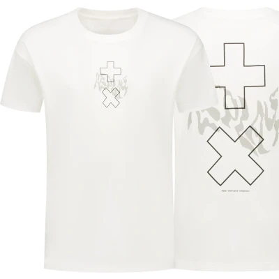 Afbeelding van Replay heren Garrix T shirt met logo en backprint in de kleur Wit, maat: XL