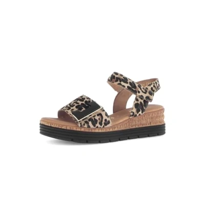 Afbeelding van Gabor Sandalen met plateauzool, Dames, Maat: 35.5, Beige Leer