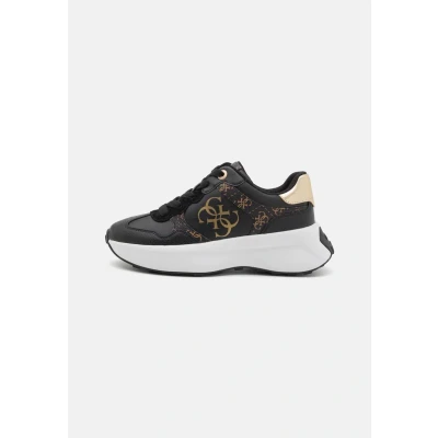 Afbeelding van Guess Luckei Sneakers laag, Dames, Maat: 38, Black/brown Leer en imitatieleer