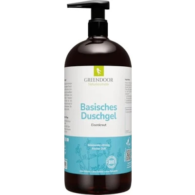 Afbeelding van Greendoor 500 ml douchegel basic ijzerkruid biologisch afbreekbaar natuurlijke cosmetica zonder sulfaat, siliconen, conserveringsmiddelen, dierproeven