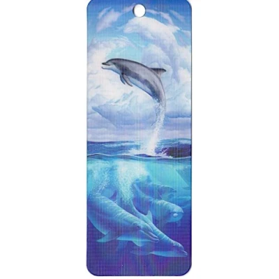 Afbeelding van 3D LiveLife Bladwijzer Dolphin Symfonie van Deluxebase. Een dolfijnbladwijzer met lenticulaire illustraties onder licentie de beroemde kunstenaar Jerry LoFaro