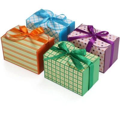 Afbeelding van Belle Vous 20 Pak Papieren Rechthoekige Geschenk Doosjes met Lint en Stickers 10 x 16,5 cm Kleine Voor DIY Huwelijk Feestgeschenken, Handgemaakte Zeep Snoep