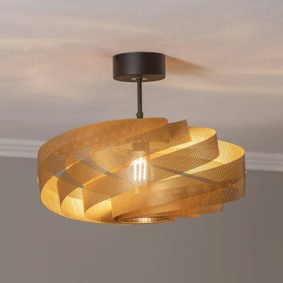 Afbeelding van Euluna plafondlamp 1licht Metaal H: 37 cm E27 goudkleurig