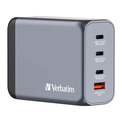 Image de Verbatim Adaptateur secteur GaN CA 100 240 V 200 Watt connecteurs de sortie : 4