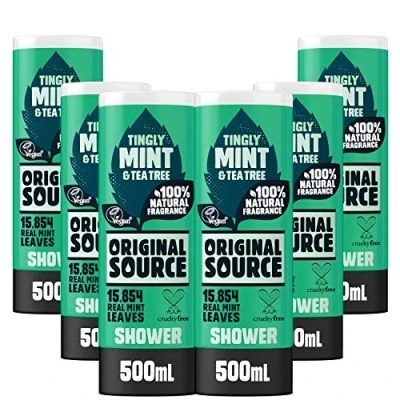 Afbeelding van Original Source Set van 6 douchegel met munt en theeboom, veganistisch, zonder parabenen, 100% natuurlijke geur, multipack 500 ml