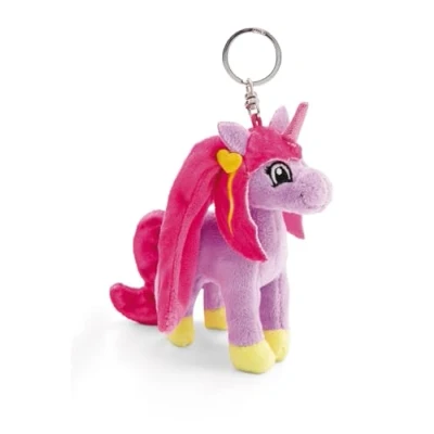 Afbeelding van Sleutelhanger Lissy Pony Eenhoorn Mandy 10 cm paars dierenhanger met metalen ring om op te hangen aan sleutels, touw, tas en meer