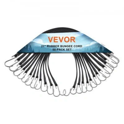 Image de VEVOR Lot de 50 Tendeurs Plats 20x530 mm Sangles Élastiques avec Crochet en S