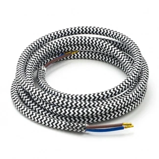Afbeelding van Strijkijzersnoer Calex 1.5 meter (2 x 0.75 mm², Zwart/Wit gestreept)