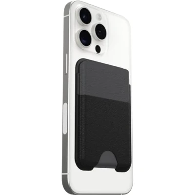Afbeelding van OtterBox Symmetry Cactus Leather MagSafe Portemonnee, zachte portemonnee met 2 3 creditcardvakken, magnetische bevestiging, compatibel iPhone, zwart