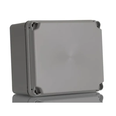 Afbeelding van IDE EL171 IP65 IP67 waterdichte aftakbehuizing met ondoorzichtige afdekking en gladde zijkanten, grijs, 151 x 175 95 mm