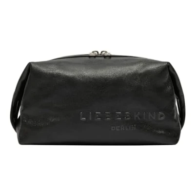 Afbeelding van LIEBESKIND BERLIN Leren Utensil zak Elvira Lamb SF Verna Pouchette Beauty Black Zwart