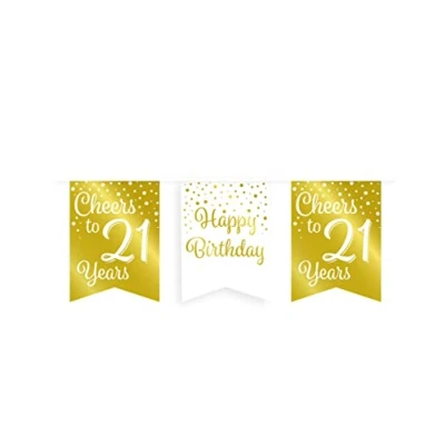 Afbeelding van Slinger Cheers to 21 years wit/goud 6m