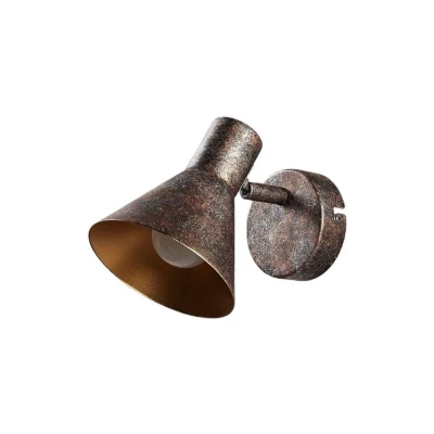 Afbeelding van Lindby wandlamp 1licht Metaal H: 11 cm E14 roest antiek, goud