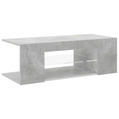 Image de vidaXL Meuble TV avec lumières LED gris béton 90x39x30 cm804242
