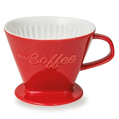 Afbeelding van Creano porseleinen koffiefilter, filtermaat 4 (rood) Verkrijgbaar in 6 kleuren