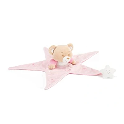 Afbeelding van Trudi Knuffeldoekje Beer Doudou Hoge kwaliteit pluche knuffel Knuffelbeer voor jongens en meisjes Bruin Roze 37x10x32 cm maat S