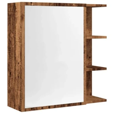 Afbeelding van vidaXL Badkamerspiegelkast 62,5x20,5x64cm bewerkt hout oud houtkleurig