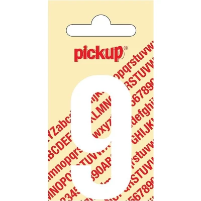 Afbeelding van Plakcijfer Nobel 60 mm wit 9 Pickup