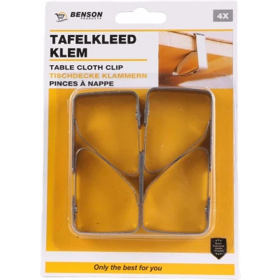 Afbeelding van Benson Tafelkleedklemmen RVS Deluxe 12 stuks