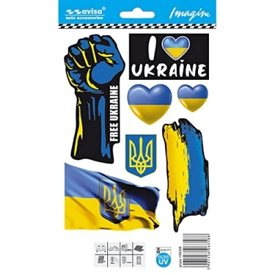 Afbeelding van Avisa AutoTattoo I love UKRAINE/mini collectie, 12,5 x 17,1 cm