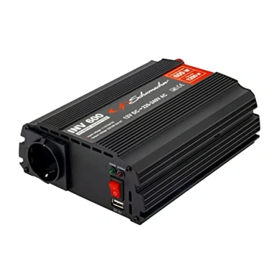 Image de Schumacher Electric INV600 Convertisseur Voiture 12V vers 220V 1200W Onduleur Sinus Modifié Sécurité Intégrée &amp; Ventilation Silencieuse Camping Car, Bateau