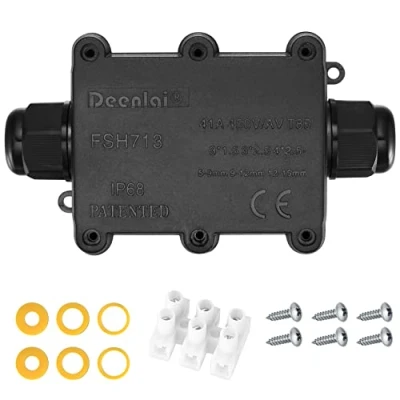 Afbeelding van IP68 waterdichte aansluitdoos, 2 weg kabelconnector, externe verdeelkast, M20 kabel, kabelbereik 5 15 mm, klemmen