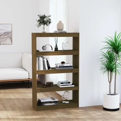 Afbeelding van Boekenkast/kamerscherm 80x30x135,5 cm grenenhout honingbruin