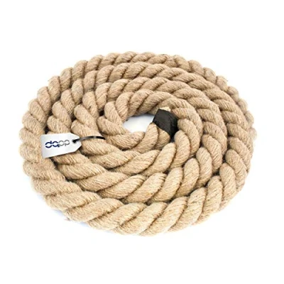 Afbeelding van DQ PP jute touw, 5 m, 30 mm dik koord, bruine natuurlijke vezels, decoratief voor macramé, tuin, touwtrekken, trapleuning enz.