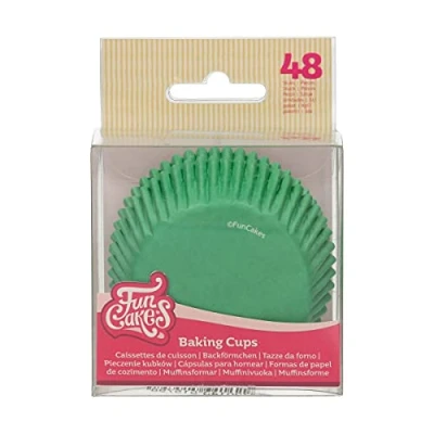 Afbeelding van FunCakes Grasgroene Cupcake vormpjes: ideaal voor alle cupcakes, cupcakes en meer, taartdecoratie, pk / 48