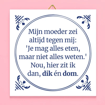 Afbeelding van Tegeltje Dik En Dom