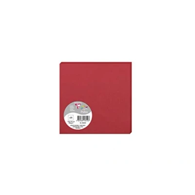 Afbeelding van Clairefontaine 1825 C verpakking met 25 afzonderlijke kaarten vierkant formaat 13,5 x cm 210 g kleur Johannisrood uitnodigingskaarten voor evenementen en overeenstemming premium papier glad